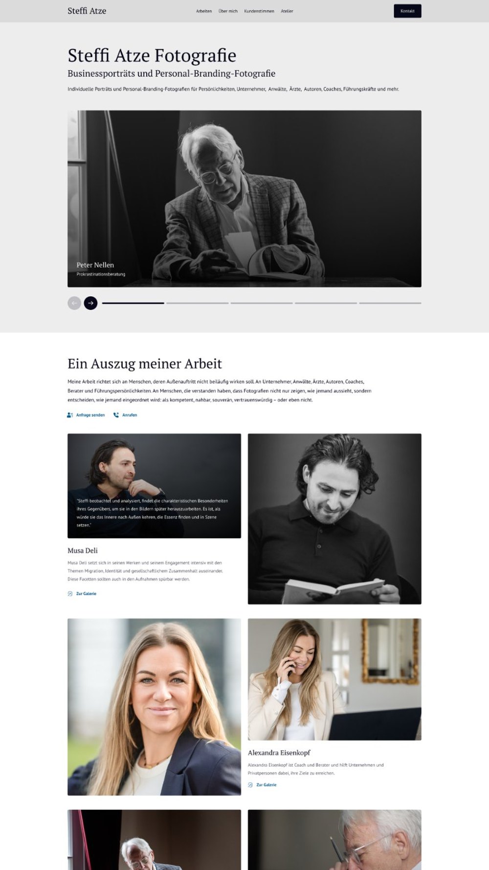 Webdesign-Projekt: Website für einen Fotografen