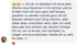 Eine graue Sprechblase mit Text von einem Benutzer mit Profilbild und rotem Herz-Emoji.