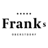 Schwarzes Logo auf dunkelgrünem Hintergrund: Fünf Sterne über "Franks" und darunter "OBERSTDORF".