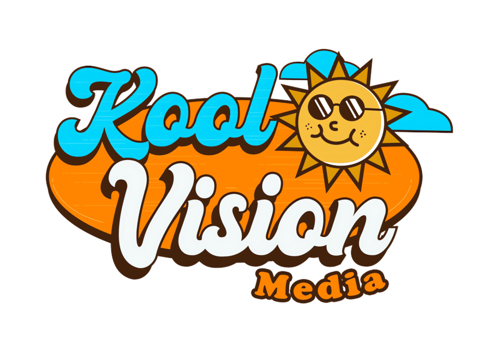 Kool Vision Media logo with a smiling sun wearing sunglasses.