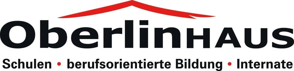 Logo: OberlinHAUS mit stilisiertem rotem Dach, darunter "Schulen • berufsorientierte Bildung • Internate".