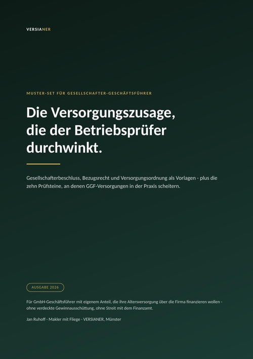 GGF-Versorgungs-Muster-Set, Titelseite: Die Versorgungszusage, die der Betriebsprüfer durchwinkt
