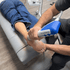 Shockwave therapy applied to foot for plantar fasciitis treatment






