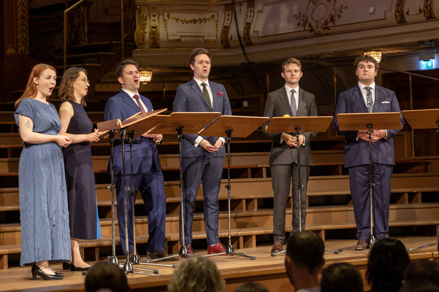 The British vocal octet VOCES8 on stage at the gala concert in the Stefaniensaal, Voices of Spirit 2025, Graz