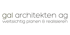 Logo mit dem Text „gal architekten ag weitsichtig planen & realisieren“ in einfachen, modernen Schriftarten.
