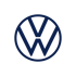 Dunkelblaues Volkswagen-Logo auf dunkelgrünem Hintergrund.