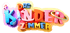 Buntes Logo mit den Wörtern "DAS KINDERZIMMER" und Spielzeugmotiven wie Rakete und Schaukelpferd.