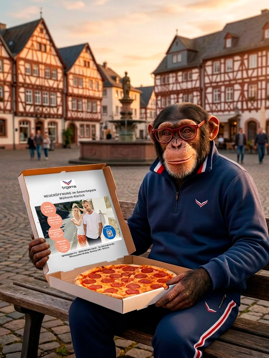 Pizzakarton Werbung Innendruck