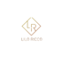 Goldfarbenes "LR"-Logo in einer Raute mit dem Text "LILO RICCO" darunter auf dunkelgrünem Hintergrund.