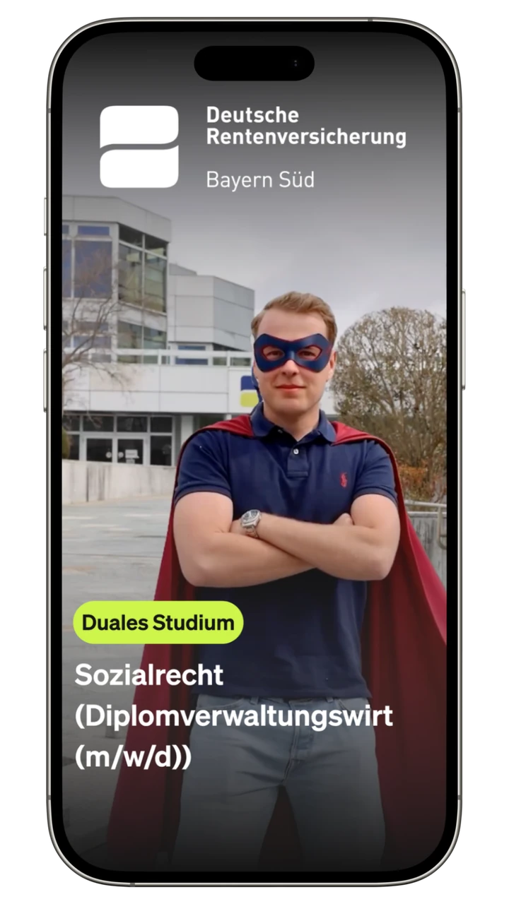 Anzeige der DRV Bayern Süd für das duale Studium Sozialrecht