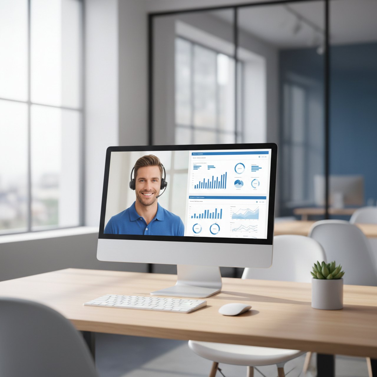 Remote Support Sitzung am Monitor
