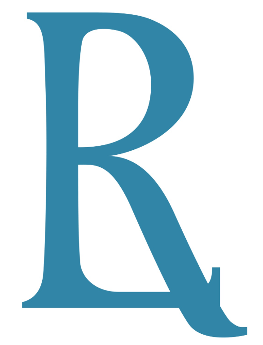 Leore Interiors Logo mit großem, blauem "R" und dem Text "LEORE INTERIORS" darunter.