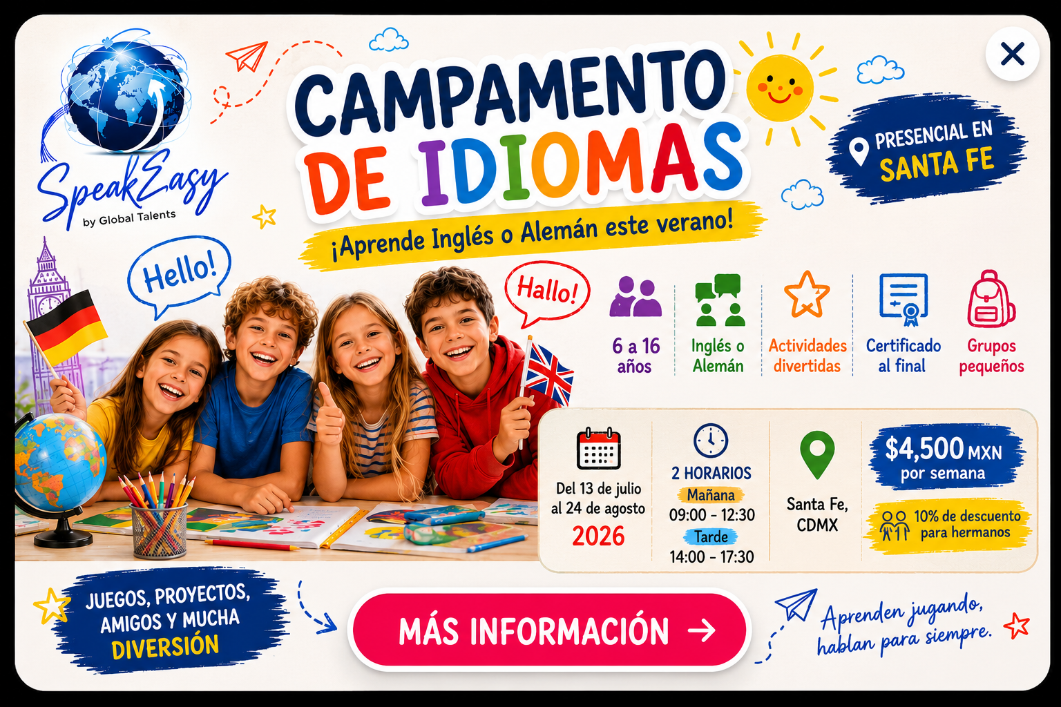 SpeakEasy Summer Language Camp 2026