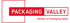 Roter Text auf grünem Hintergrund: "PACKAGING VALLEY", darunter "Member of Packaging Valley".