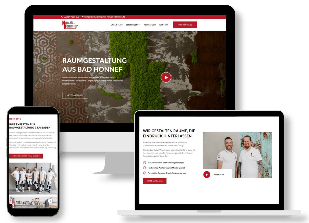 Website-Mockup Nowak & Kemmler Malerbetrieb
