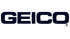 GEICO logo with dark blue "GEICO" text and a small registered trademark symbol on a green background.