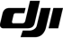 Schwarzes DJI-Logo auf dunkelgrünem Hintergrund.