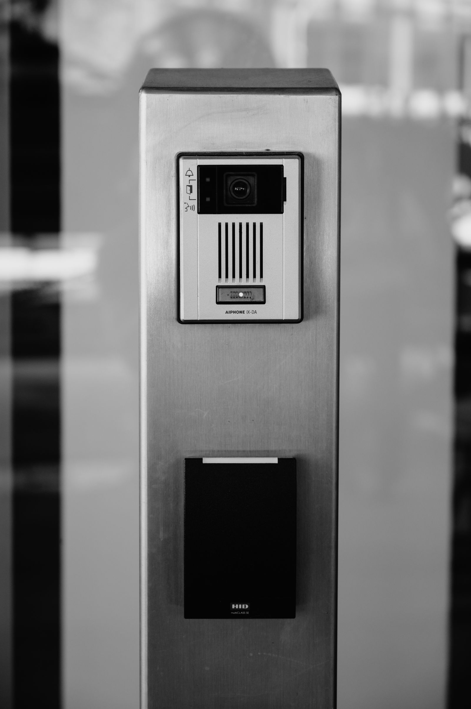 Video doorbell mounted beside a residential entry door