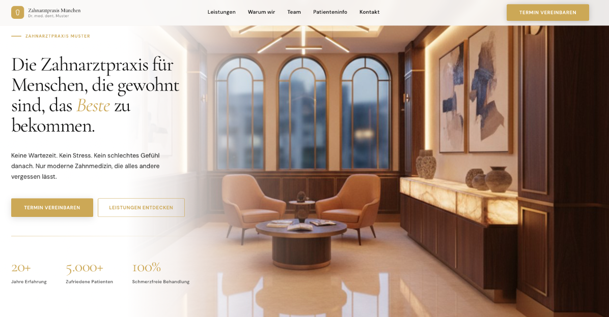 Website für einen Zahnarzt