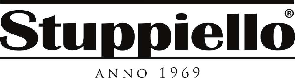Stuppiello ANNO 1969 Logo, schwarzer Text auf dunkelgrünem Hintergrund.