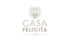 Logo "CASA FELICITA 1240" in Hellbraun auf dunkelgrünem Hintergrund, darüber ein Wappen mit Herz und Krone.