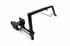 Schwarzer linearer Kinnsteuerungshalter mit einem Metallarm und einer Halterung für ein Gerät.