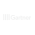 Gartner-Logo: weiße vertikale Linien und der Schriftzug „Gartner“ auf dunkelgrünem Hintergrund.