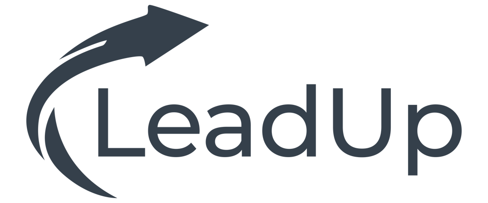 LeadUp-Logo mit einem geschwungenen Pfeil, der nach oben rechts zeigt.