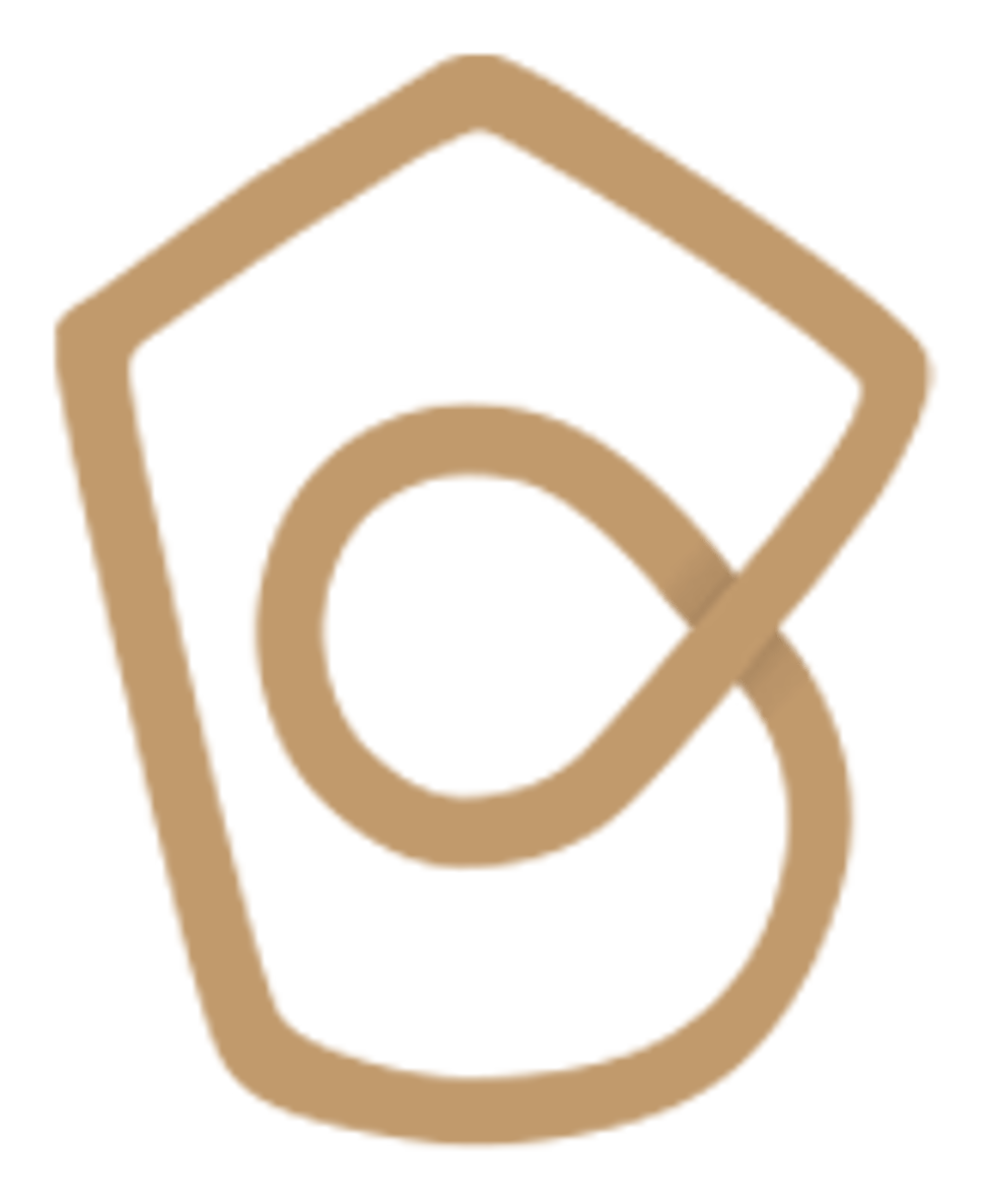 Ein in sich verschlungenes, braunes Band bildet eine komplexe, geschlossene Form.