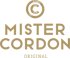 Mister Cordon Original Logo in Gold auf dunkelgrünem Hintergrund, mit einem C-Kreis-Symbol.