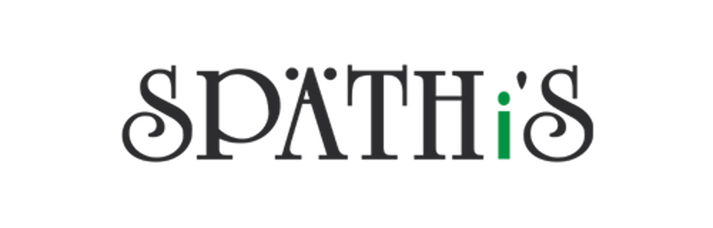 Schwarzer Späth's-Schriftzug mit grünem i auf dunkelgrünem Hintergrund.