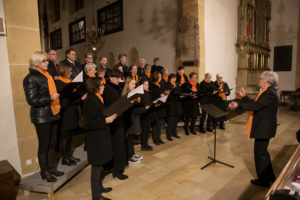 Singkreis Frauenberg on stage at the Songs of Spirit concert, Voices of Spirit 2015, Graz