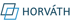 Logo mit zwei ineinandergreifenden Quadraten und dem Schriftzug "HORVÁTH".