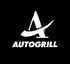 Weißes Autogrill-Logo mit großem stilisiertem A und geschwungenem Haken, darunter der Text "AUTOGRILL" auf schwarzem Hintergrund.