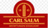 Carl Salm Bestattungen Düsseldorf logo featuring a wheat stalk, the year 1845, and gold text on a red background.
