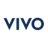 VIVO-Logo in dunkelblauen Großbuchstaben auf dunkelgrünem Hintergrund.