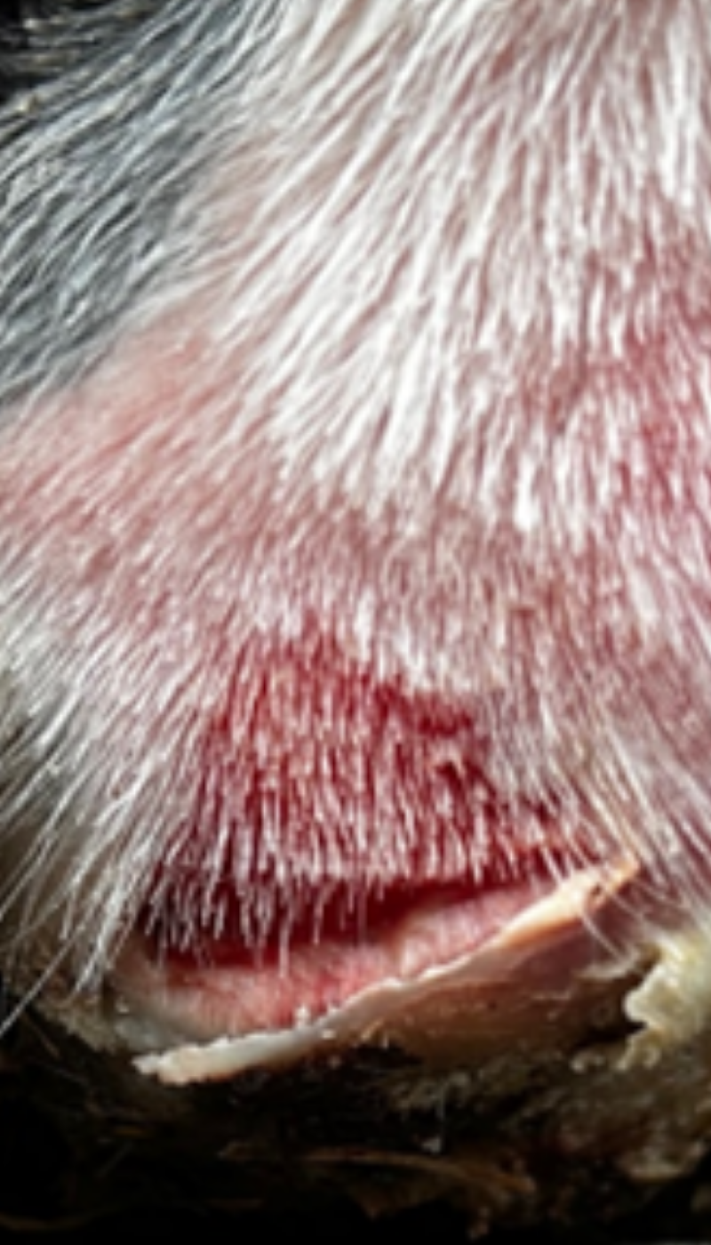 Fallbeispiel BAllentritt Wallach Ausgangssituation vor AMAMUS Vet coldPlasma Behandlung