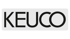 KEUCO Logo in Schwarz auf grauem Rechteck.