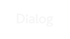 Weißes "Dialog" Logo auf dunkelgrünem Hintergrund.