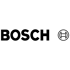 Schwarzer Bosch-Schriftzug mit Markenlogo (Kreis mit "H"-ähnlichem Symbol) auf dunkelgrünem Hintergrund.