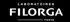 Logo der Marke Filorga mit den Wörtern "LABORATOIRES FILORGA PARIS" in Weiß auf schwarzem Hintergrund.