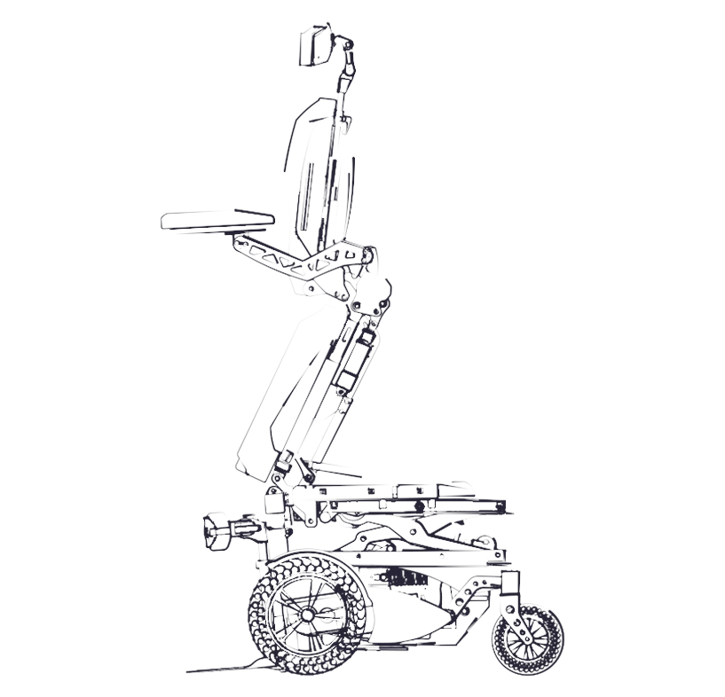 RP1 BIONIC in Stehposition (Linienzeichnung)