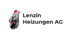 Logo: Schornsteinfeger sitzt auf einem Schornstein mit Text "Lenzin Heizungen AG"