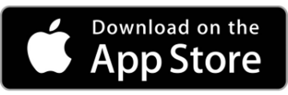 Schwarzer Button mit weißem Apple-Logo und dem Text "Download on the App Store".