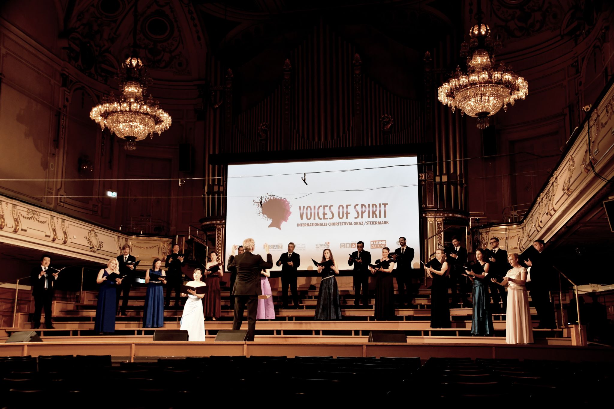 Voices raised at one of the Hello World concerts, Voices of Spirit 2021, Graz