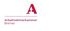 Rotes Logo der Arbeitnehmerkammer Bremen mit einem stilisierten Buchstaben A auf schwarzem Hintergrund.