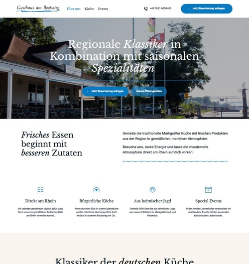 Webseite von Gasthaus am Bootssteg