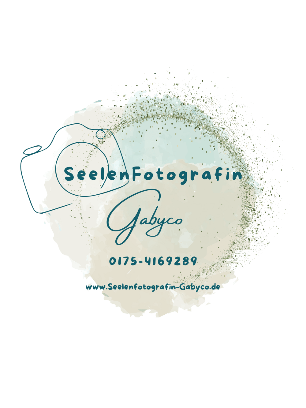 SeelenFotografin Gabyco Logo mit Telefonnummer 0175-4169289 und Webseite www.Seelenfotografin-Gabyco.de.