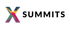 Ein großes, stilisiertes X ist mit farbenfrohen, abstrakten Farbspritzern in Pink, Gelb und Blau auf schwarzem Grund gefüllt.