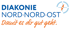 Logo von Diakonie Nord-Nord-Ost mit Kompass und Slogan "Damit es dir gut geht."